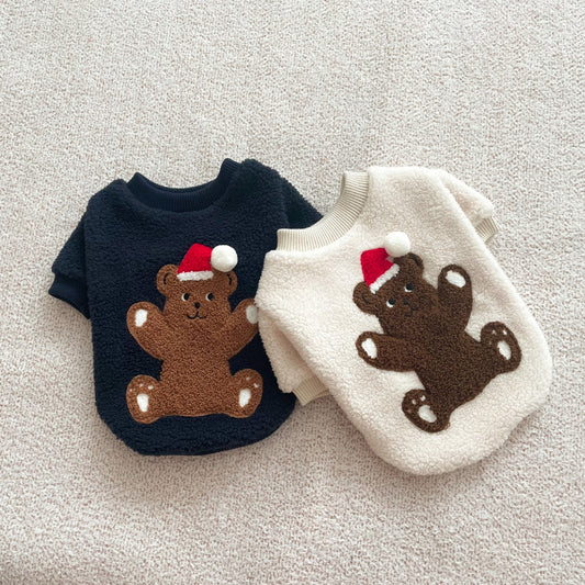 Santa Bear Fleece Sweatshirt (2 colors)