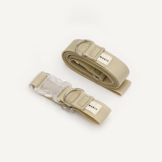 Makit New Beige Collar & Leash Set