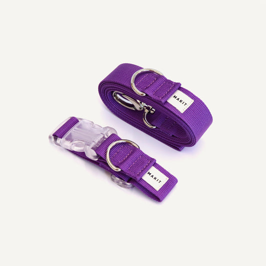 Makit Violet Collar & Leash Set