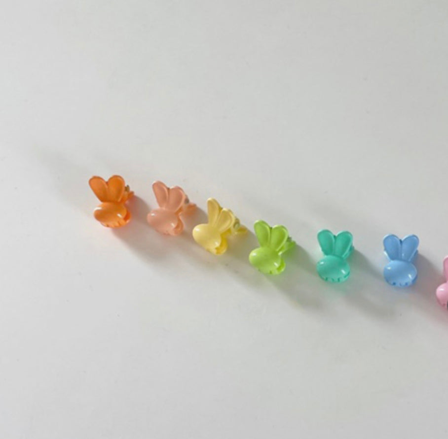 Pastel Mini Hair Clips (Rabbit, Pineapple, Smile)