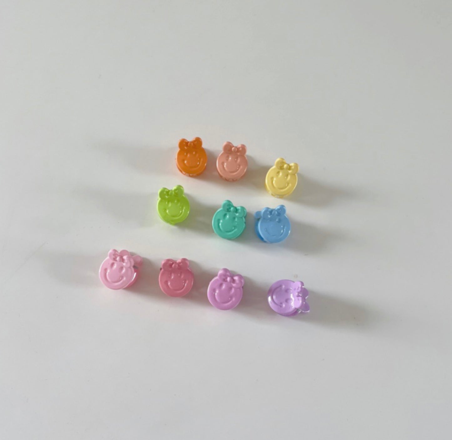 Pastel Mini Hair Clips (Rabbit, Pineapple, Smile)