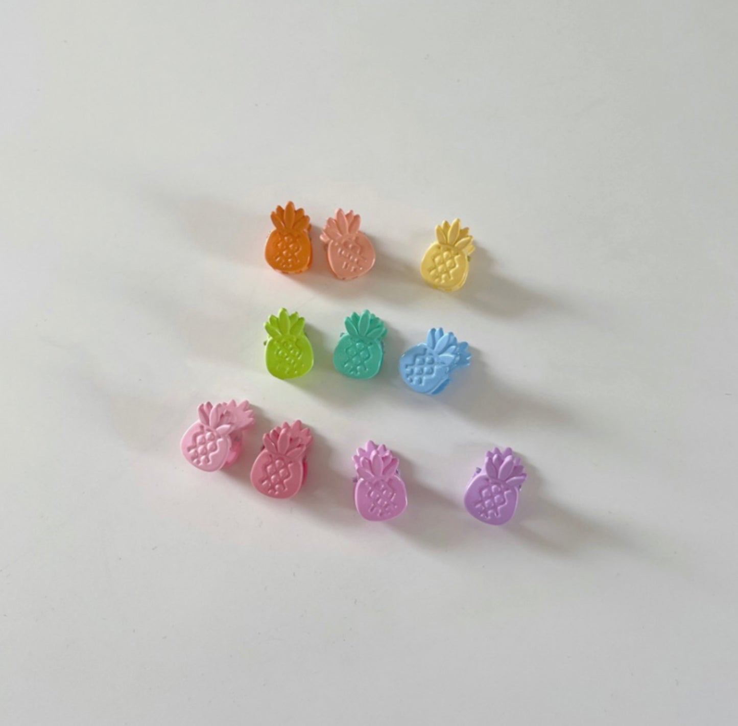 Pastel Mini Hair Clips (Rabbit, Pineapple, Smile)